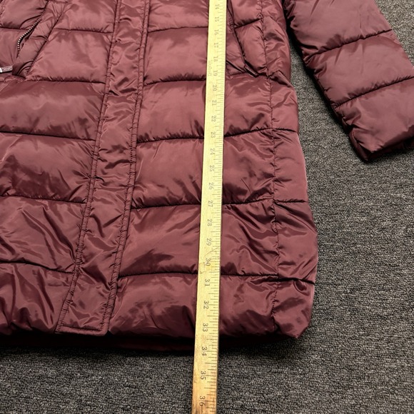 Barbour Weatheram Longline Quilted Puffer Coat Purple Wine SIZE 4 US Women - Picture 8 of 12